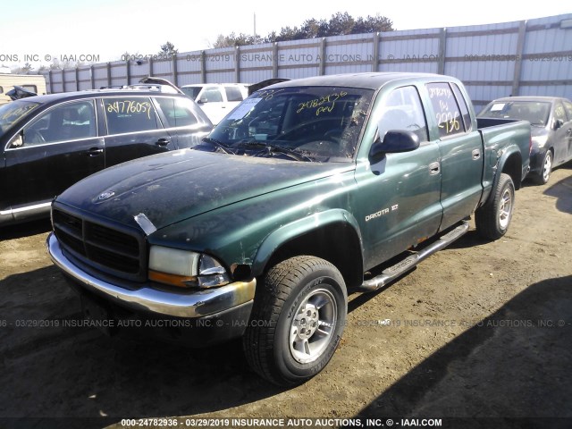 1B7GG2AN01S107619 - 2001 DODGE DAKOTA QUAD GREEN photo 2