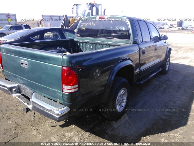 1B7GG2AN01S107619 - 2001 DODGE DAKOTA QUAD GREEN photo 4