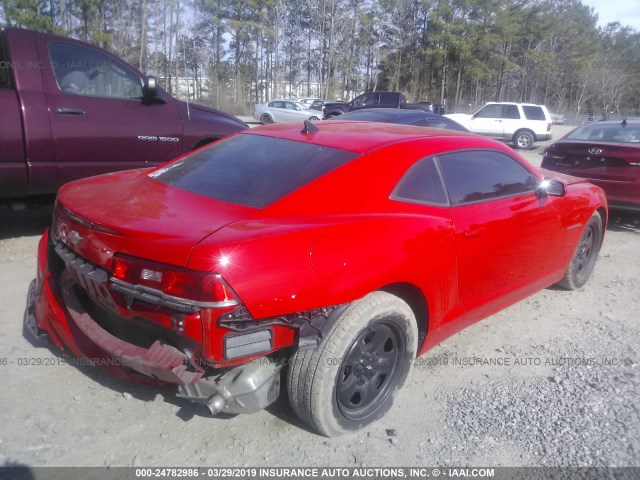 2G1FA1E38E9173867 - 2014 CHEVROLET CAMARO LS RED photo 4