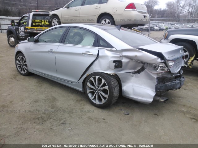 5NPEC4AB0DH726678 - 2013 HYUNDAI SONATA SE/LIMITED SILVER photo 3