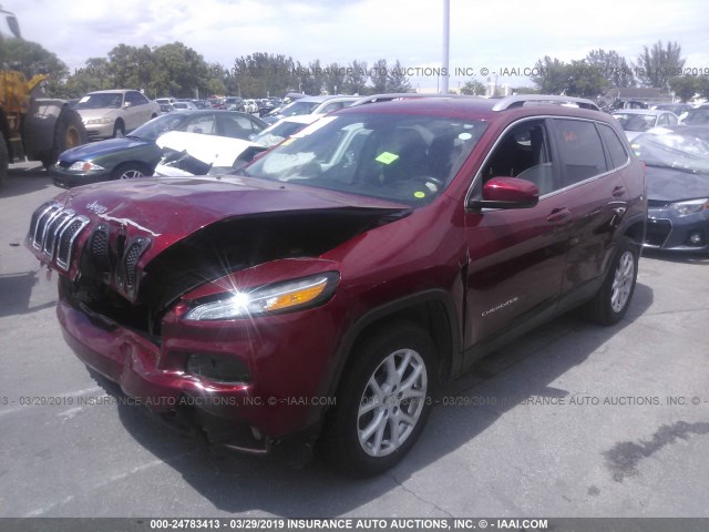 1C4PJLCB3GW171245 - 2016 JEEP CHEROKEE LATITUDE RED photo 2