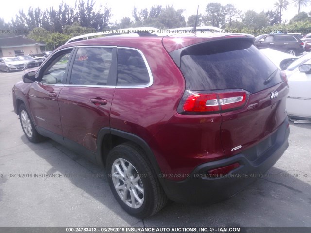 1C4PJLCB3GW171245 - 2016 JEEP CHEROKEE LATITUDE RED photo 3