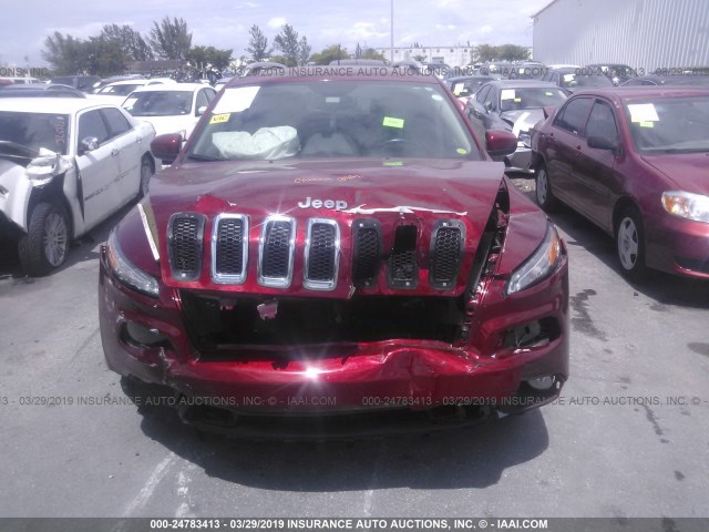 1C4PJLCB3GW171245 - 2016 JEEP CHEROKEE LATITUDE RED photo 6