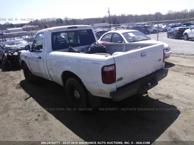 1FTYR10D43PA10172 - 2003 FORD RANGER WHITE photo 3