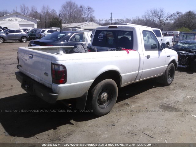 1FTYR10D43PA10172 - 2003 FORD RANGER WHITE photo 4