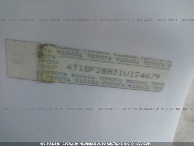 4T1BF28B31U124679 - 2001 TOYOTA AVALON XL/XLS 白色 照片 9