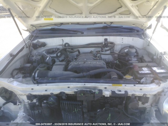 5TDBT48A65S253462 - 2005 TOYOTA SEQUOIA LIMITED WHITE photo 10