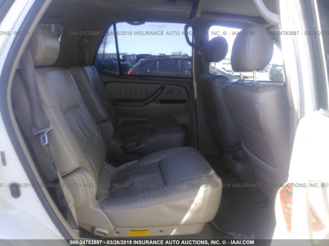 5TDBT48A65S253462 - 2005 TOYOTA SEQUOIA LIMITED WHITE photo 8