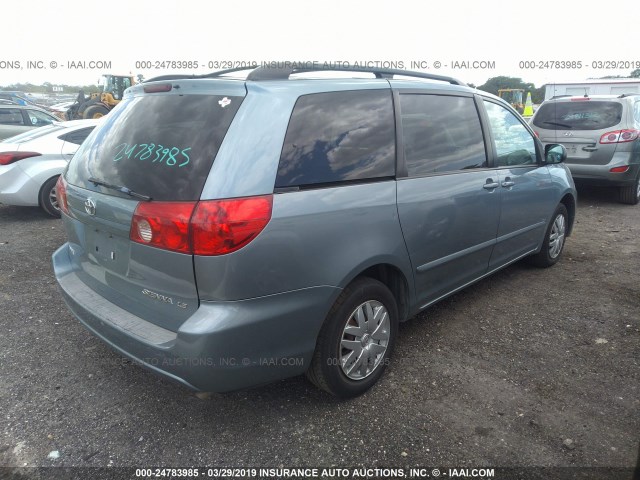 5TDZK23C87S031801 - 2007 TOYOTA SIENNA CE/LE Light Blue photo 4