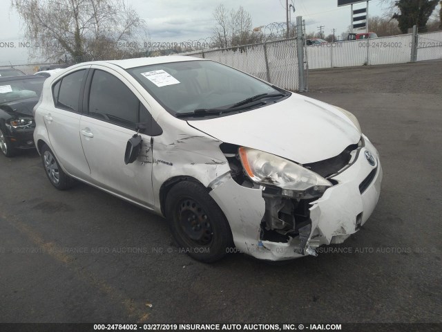 JTDKDTB33C1003818 - 2012 TOYOTA PRIUS C WHITE photo 1