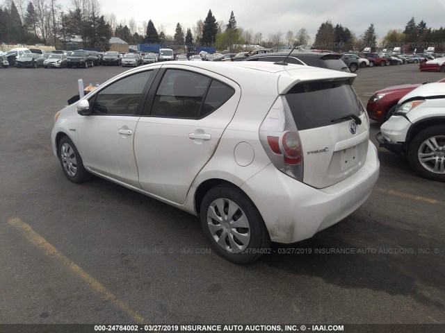 JTDKDTB33C1003818 - 2012 TOYOTA PRIUS C WHITE photo 3