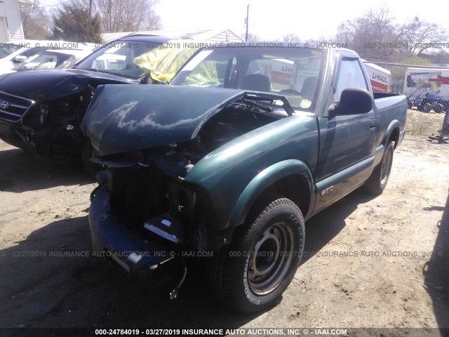 1GCCS1446TK171936 - 1996 CHEVROLET S TRUCK S10 GREEN photo 2