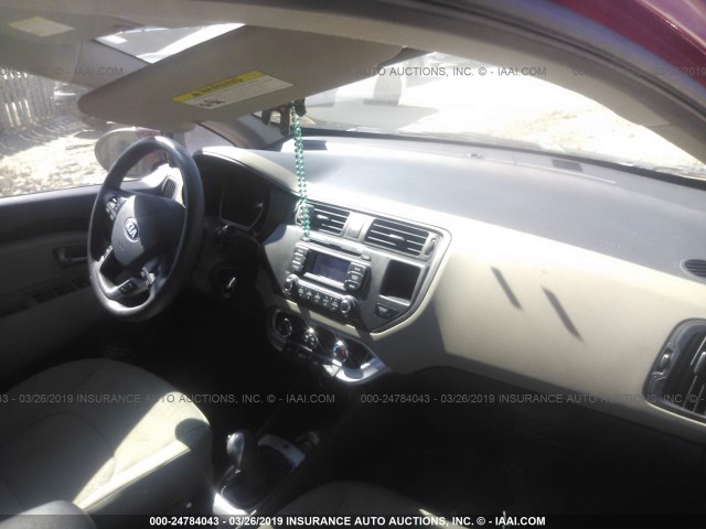 KNADN4A38E6369502 - 2014 KIA RIO EX RED photo 5