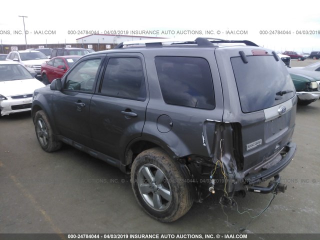 1FMCU9E76CKB77202 - 2012 FORD ESCAPE LIMITED GRAY photo 3