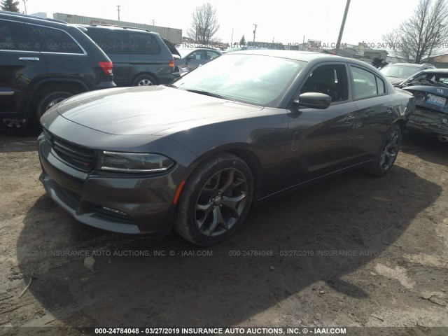 2C3CDXHG2FH890375 - 2015 DODGE CHARGER SXT GRAY photo 2