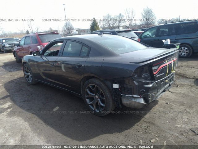 2C3CDXHG2FH890375 - 2015 DODGE CHARGER SXT GRAY photo 3