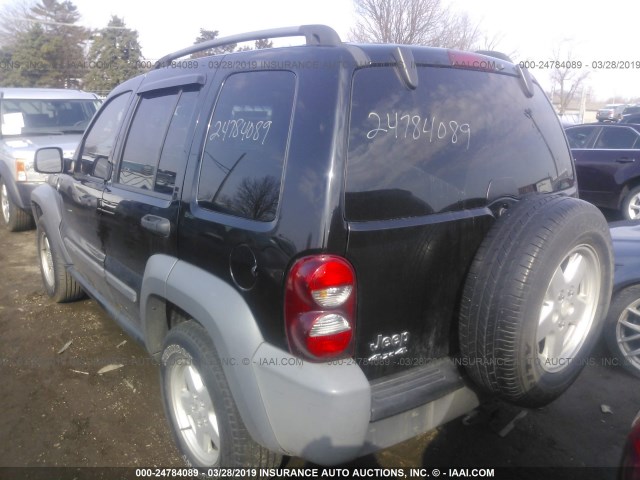 1J4GL48K65W528479 - 2005 JEEP LIBERTY SPORT BLACK photo 3