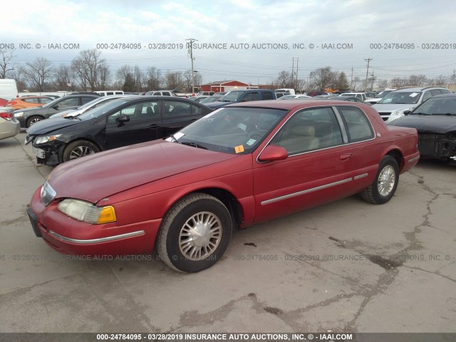 1MELM6242VH632607 - 1997 MERCURY COUGAR XR7/30TH ANNIVERSARY MAROON photo 2