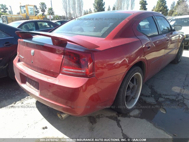 2B3KA43R96H380114 - 2006 DODGE CHARGER SE/SXT RED photo 4