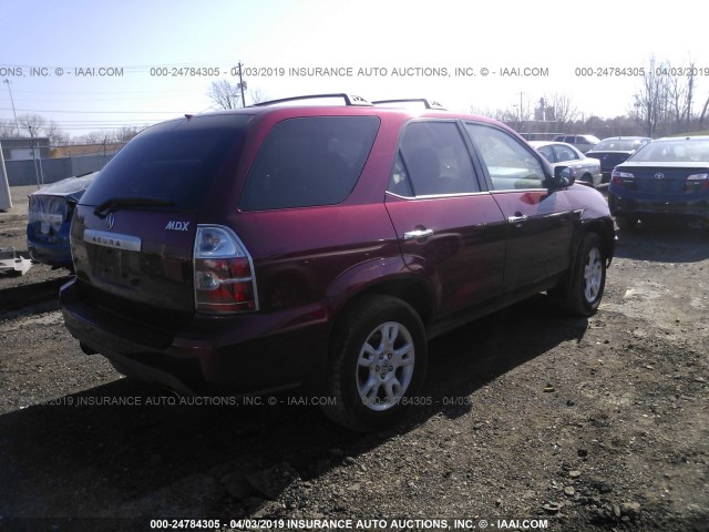 2HNYD18636H523310 - 2006 ACURA MDX TOURING RED photo 4