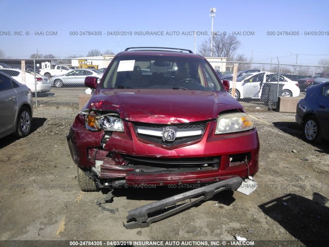 2HNYD18636H523310 - 2006 ACURA MDX TOURING RED photo 6