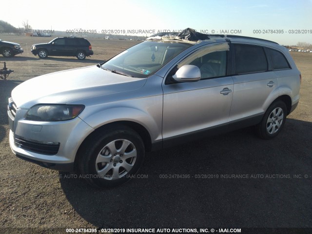 WA1AY74L97D040410 - 2007 AUDI Q7 3.6 QUATTRO SILVER photo 2