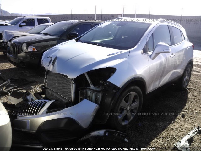 KL4CJASB2EB600524 - 2014 BUICK ENCORE SILVER photo 2