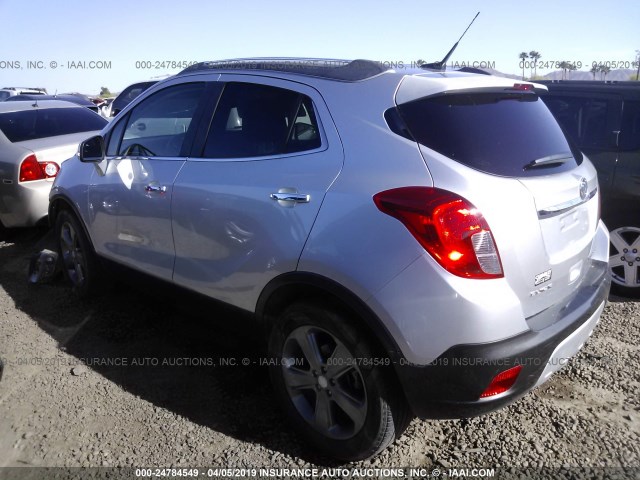 KL4CJASB2EB600524 - 2014 BUICK ENCORE SILVER photo 3