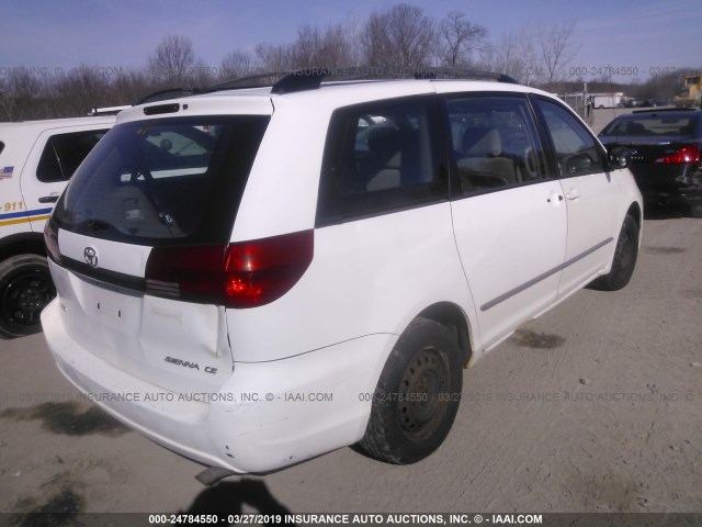 5TDZA23C74S148932 - 2004 TOYOTA SIENNA CE/LE WHITE photo 4