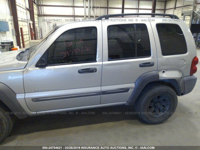 1J4GL48K73W569992 - 2003 JEEP LIBERTY SPORT/FREEDOM SILVER photo 6