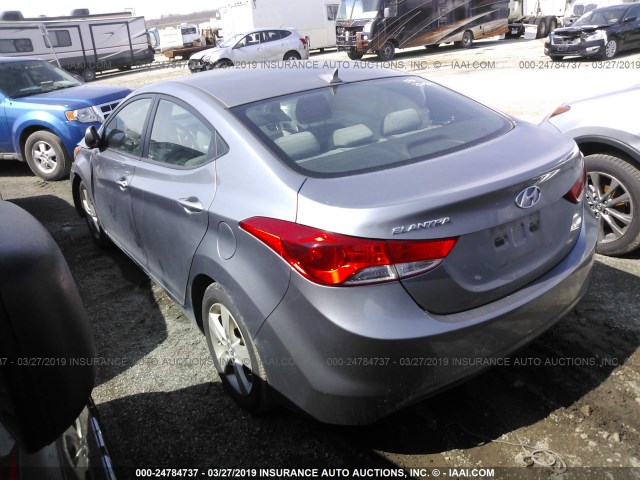 KMHDH4AE2DU591826 - 2013 HYUNDAI ELANTRA GLS/LIMITED SILVER photo 3