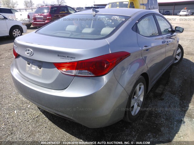 KMHDH4AE2DU591826 - 2013 HYUNDAI ELANTRA GLS/LIMITED SILVER photo 4