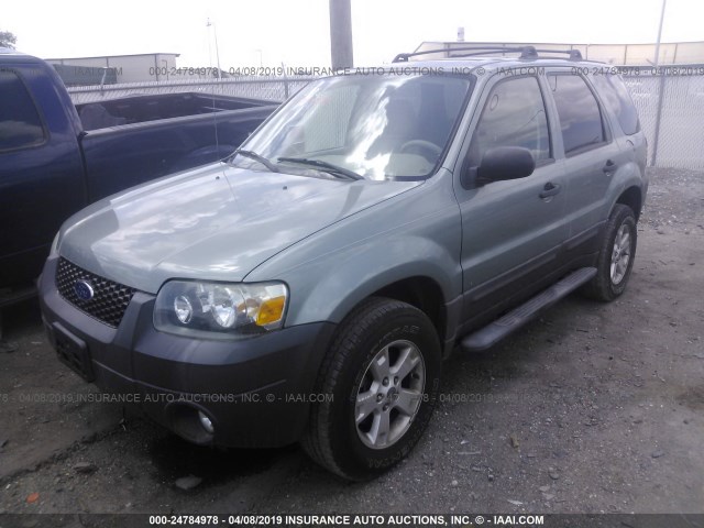 1FMYU93167KA05262 - 2007 FORD ESCAPE XLT GREEN photo 2