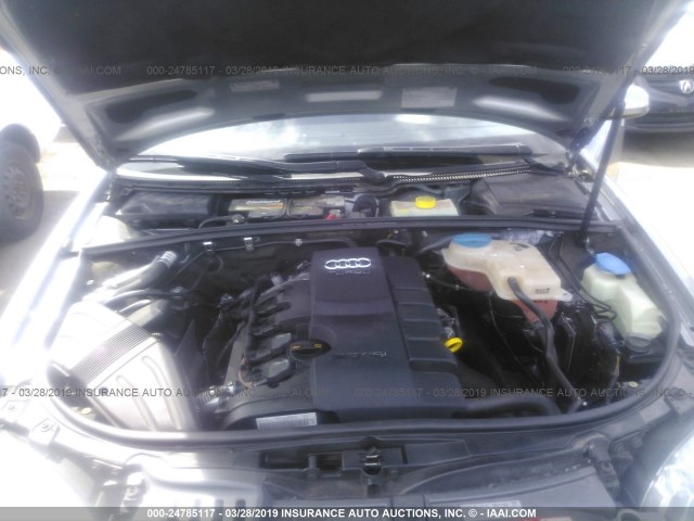 WAUAF78E68A168370 - 2008 AUDI A4 2.0T GRAY photo 10