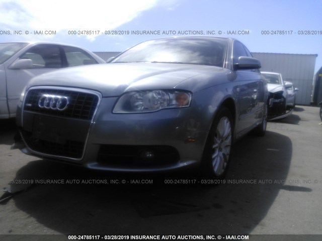 WAUAF78E68A168370 - 2008 AUDI A4 2.0T GRAY photo 2