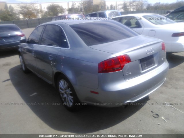 WAUAF78E68A168370 - 2008 AUDI A4 2.0T GRAY photo 3