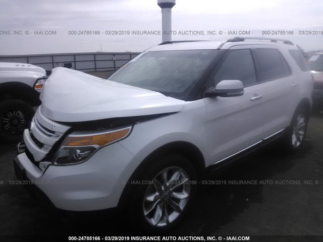 1FM5K8F85EGA12067 - 2014 FORD EXPLORER LIMITED WHITE photo 2