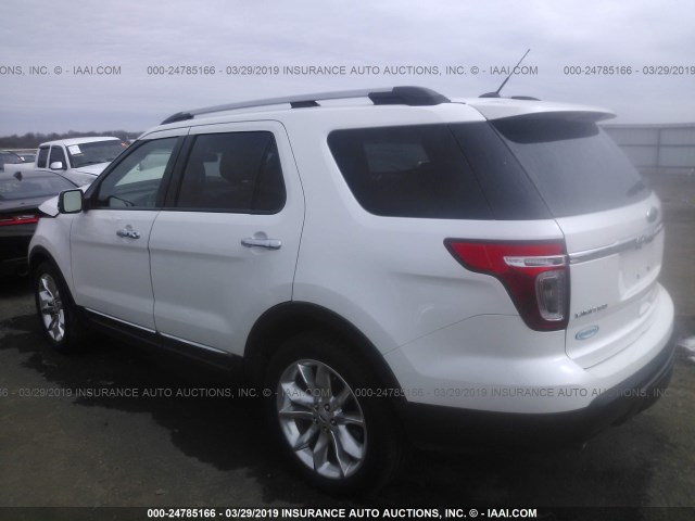 1FM5K8F85EGA12067 - 2014 FORD EXPLORER LIMITED WHITE photo 3