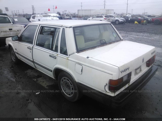 YV1FX8843H1102159 - 1987 VOLVO 740 GLE WHITE photo 3