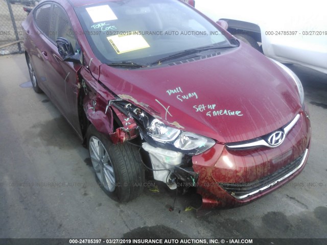 5NPDH4AE8FH630016 - 2015 HYUNDAI ELANTRA SE/SPORT/LIMITED RED photo 6