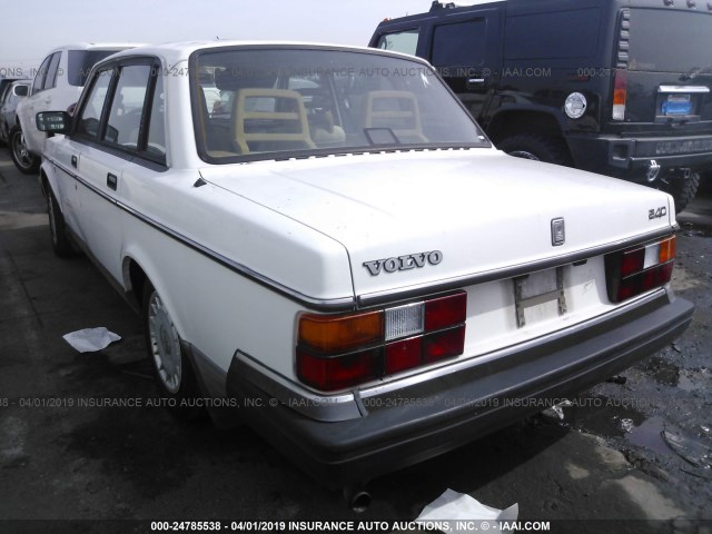 YV1AA8849M1447816 - 1991 VOLVO 240 WHITE photo 3