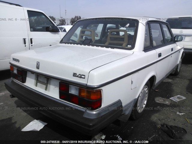 YV1AA8849M1447816 - 1991 VOLVO 240 WHITE photo 4