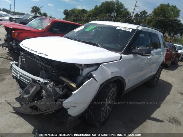 1FM5K8D88FGB29646 - 2015 FORD EXPLORER XLT WHITE photo 2