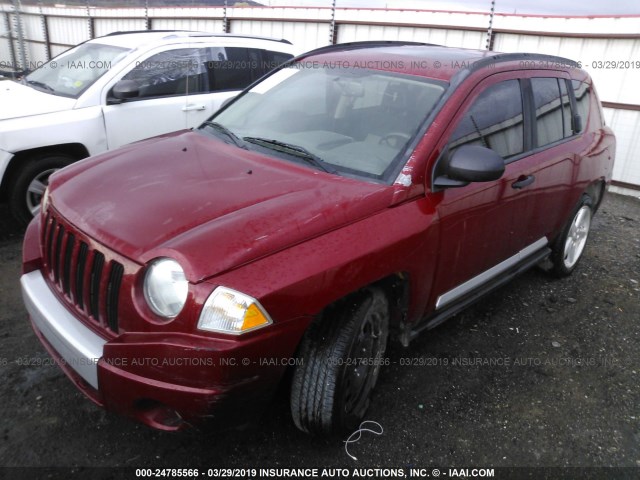1J8FF57W27D105456 - 2007 JEEP COMPASS LIMITED RED photo 2