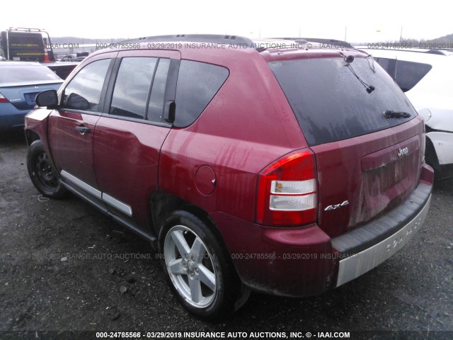 1J8FF57W27D105456 - 2007 JEEP COMPASS LIMITED RED photo 3
