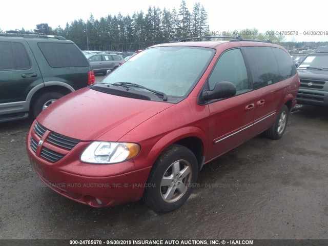 2D8GP44L35R477252 - 2005 DODGE GRAND CARAVAN SXT RED photo 2