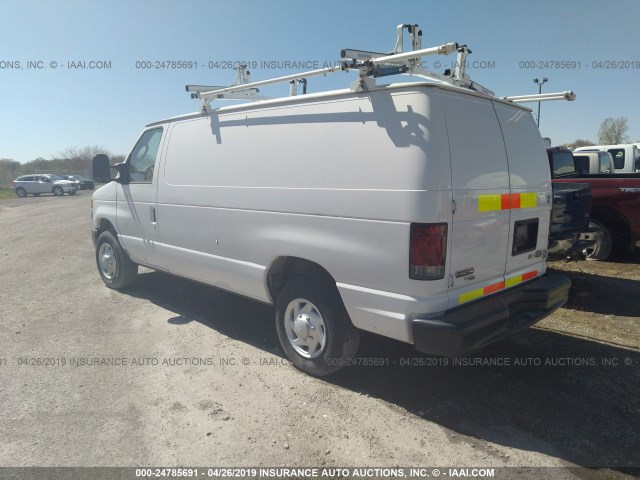 1FTNE1EW6DDA58901 - 2013 FORD ECONOLINE E150 VAN WHITE photo 3