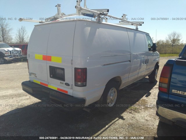 1FTNE1EW6DDA58901 - 2013 FORD ECONOLINE E150 VAN WHITE photo 4