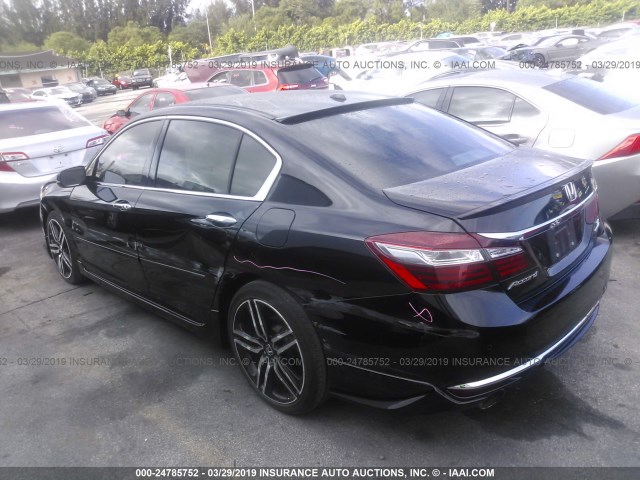 1HGCR3F91GA024985 - 2016 HONDA ACCORD TOURING BLACK photo 3