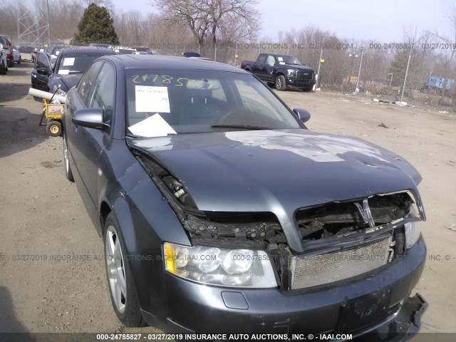 WAULC68E64A041527 - 2004 AUDI A4 1.8T QUATTRO GRAY photo 1